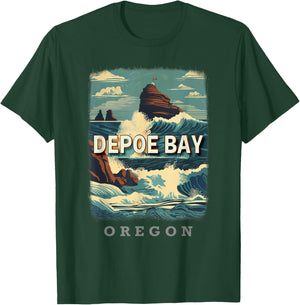 Depoe Bay Oregon OR Whale Watching Extravaganza SD641 T-Shirt - T-Shirt | Forest