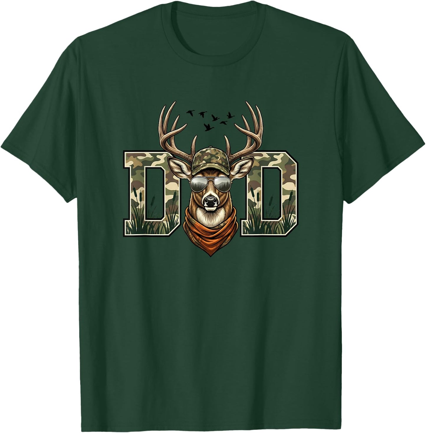 Camo Hunting Deer Dad T-Shirt - T-Shirt | Forest