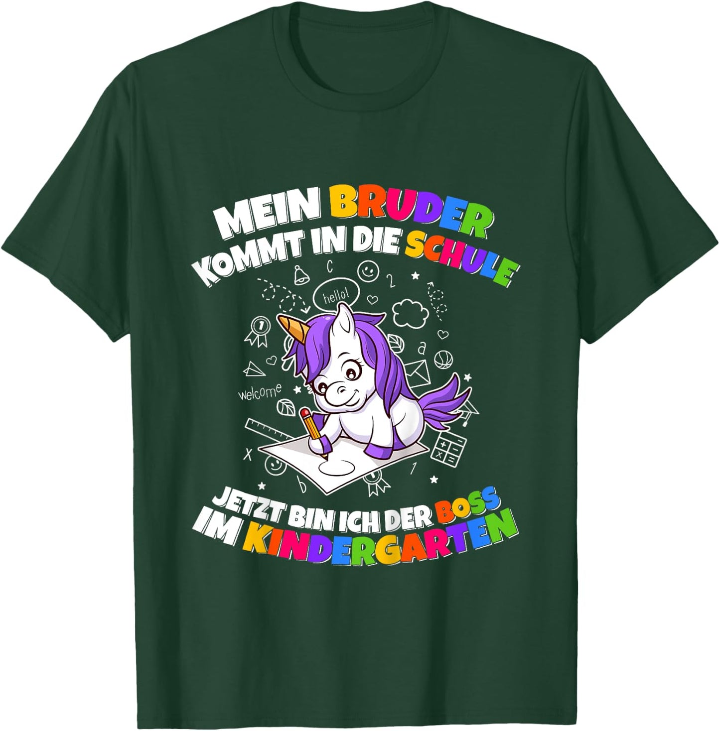 Children's with German Text "Mein Bruder Kommt In Die Schule Boss Im Nursery, black, 80 T-Shirt - T-Shirt | Forest