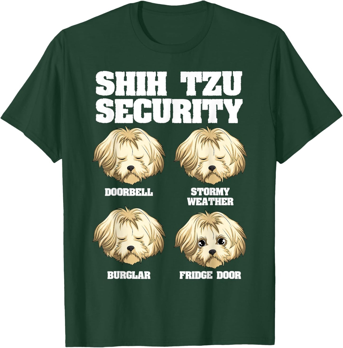 Funny Shih Tzu Security Fridge Door T-Shirt - T-Shirt | Forest