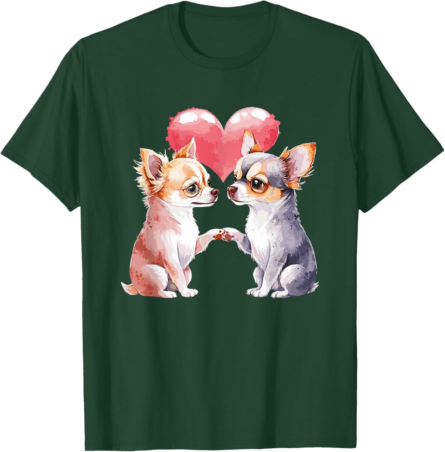 Valentines Chihuahua Chihuahuas Chi , Black, S T-Shirt - T-Shirt | Forest
