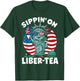 Sippin' On Liber Tea Funny 4th Of July Patriotic USA Flag Women Men T-Shirt - T-Shirt | Forest