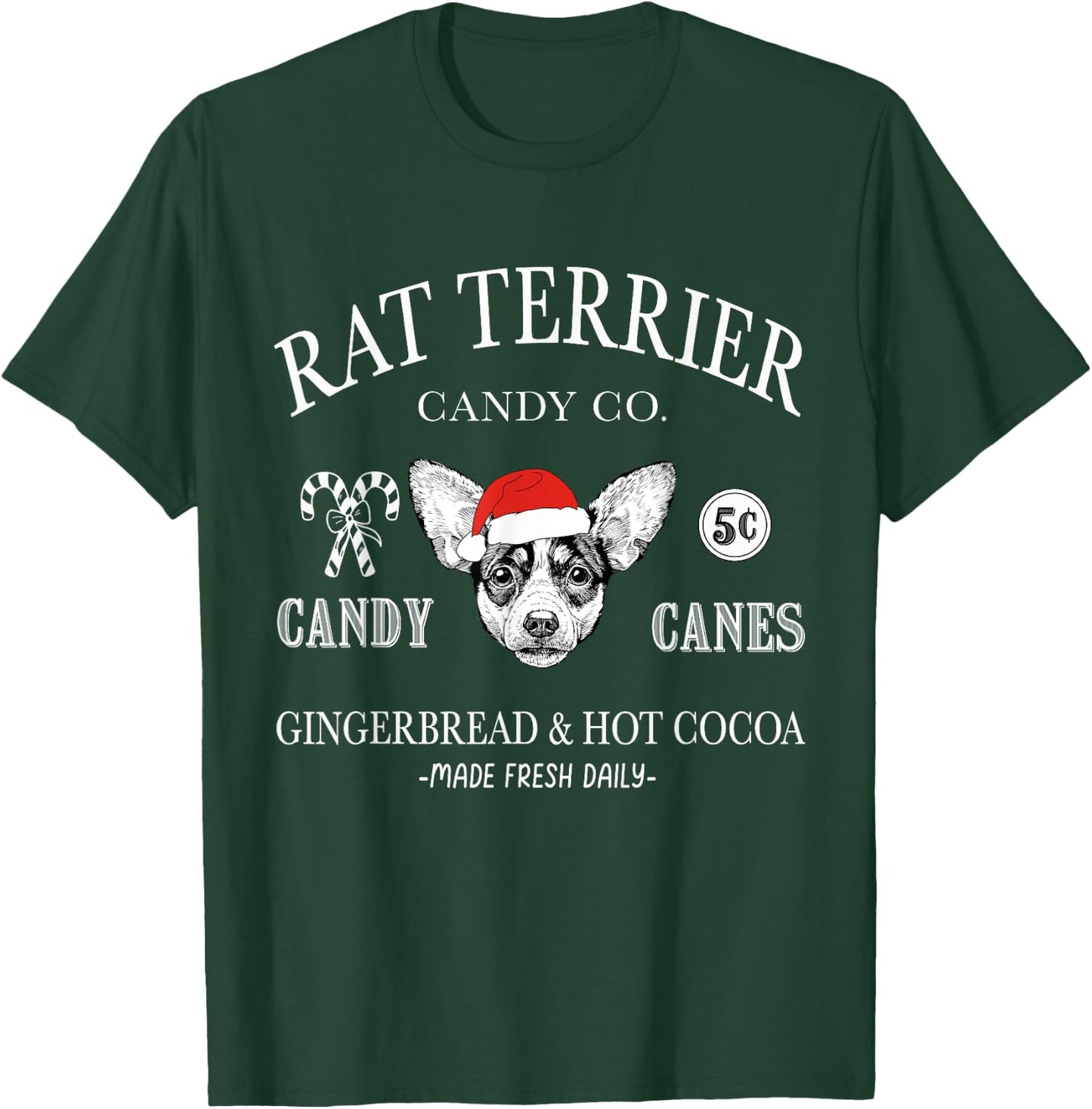 Funny Santa Rat Terrier Mom Christmas Vintage Holiday T-Shirt - T-Shirt | Forest