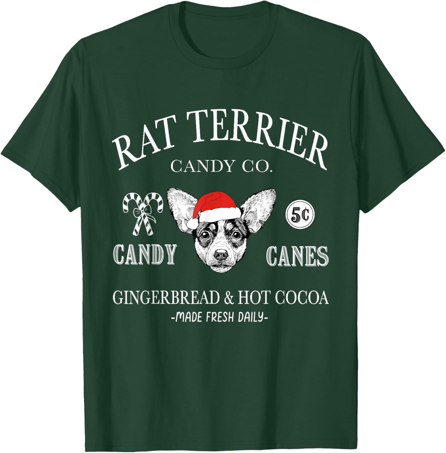 Funny Santa Rat Terrier Mom Christmas Vintage Holiday T-Shirt - T-Shirt | Forest