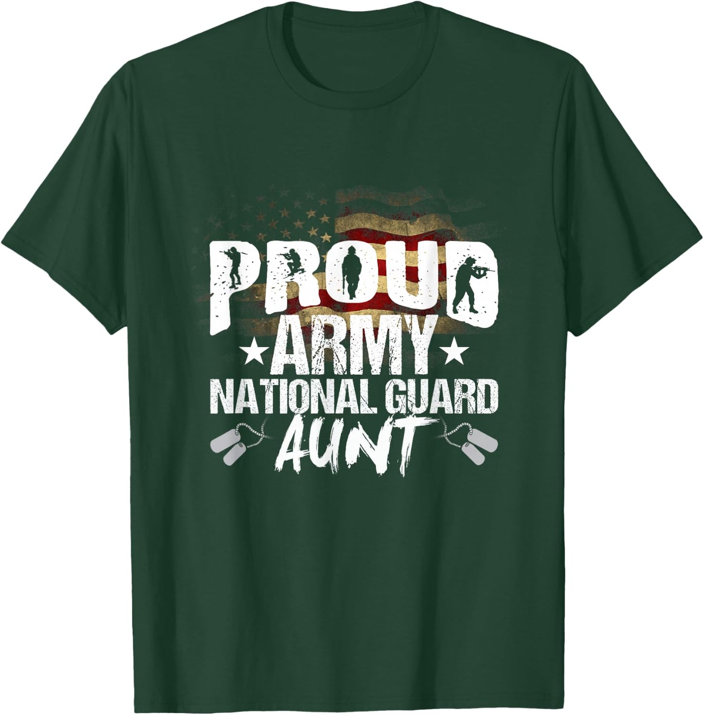 Proud Army National Guard Aunt Veteran On 4th July T-Shirt - T-Shirt | Forest