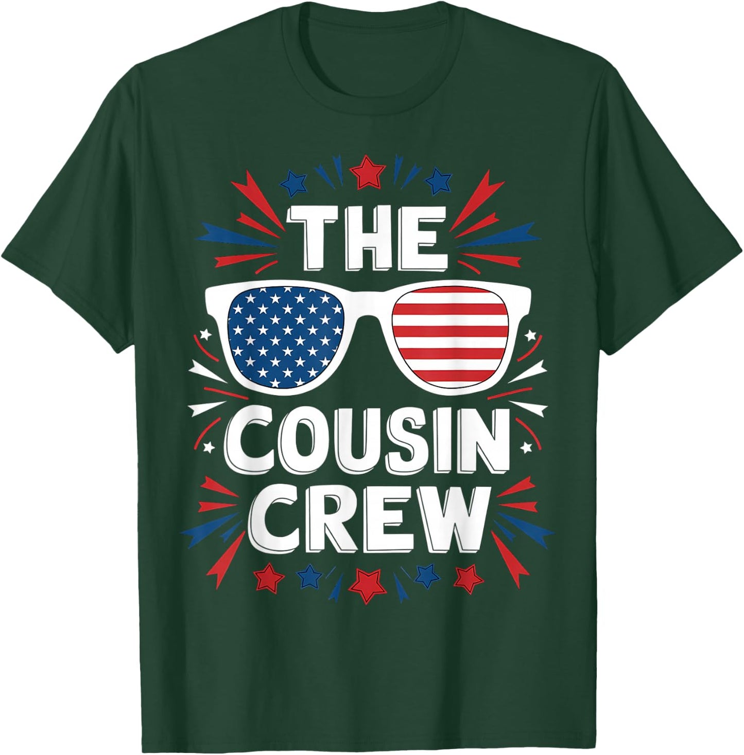 Patriotic American Cousin Crew 4th of July Family Matching T-Shirt - T-Shirt | Forest