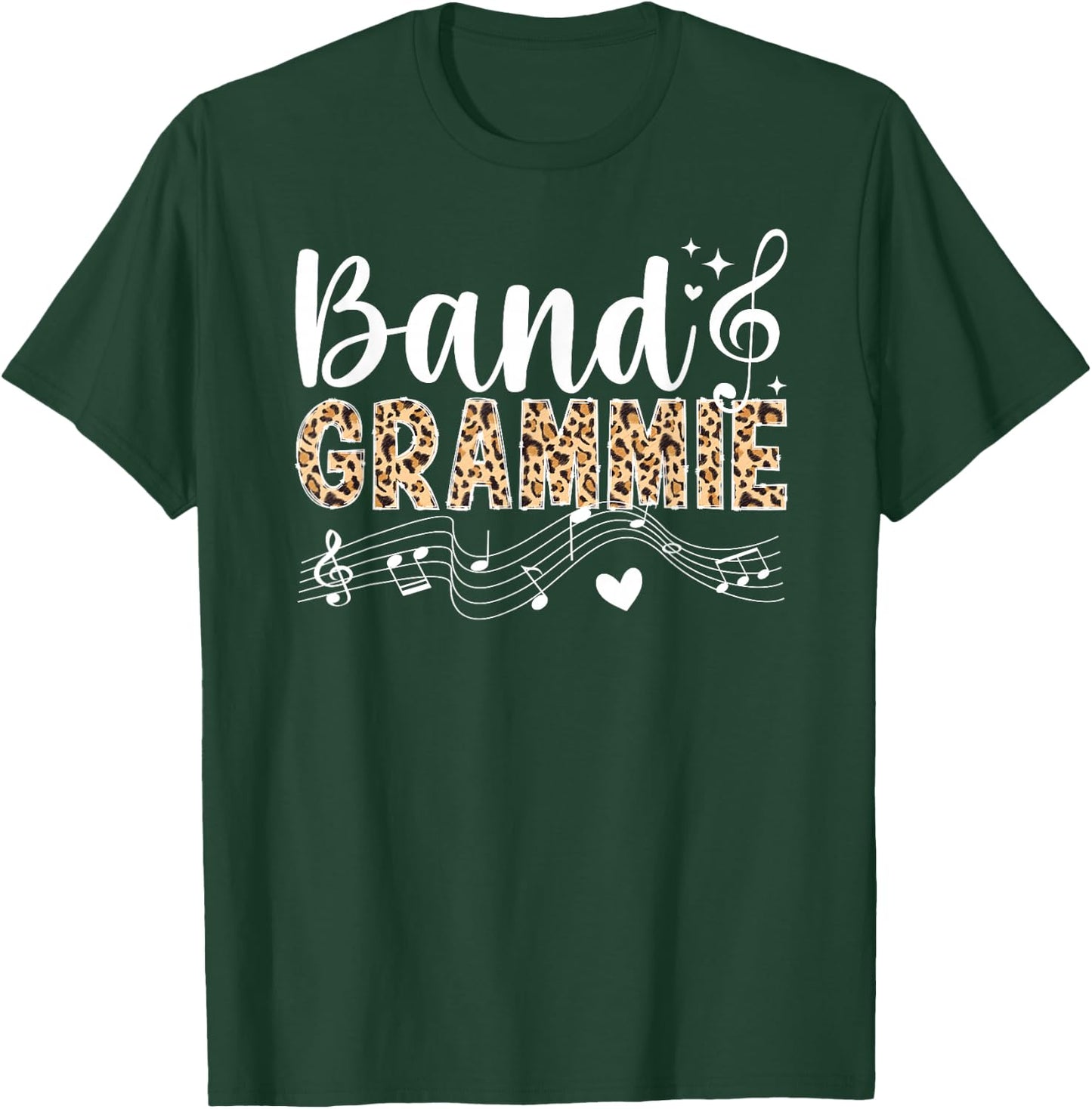 Band Grammie Leopard Marching Band Grammie Grandma T-Shirt - T-Shirt | Forest