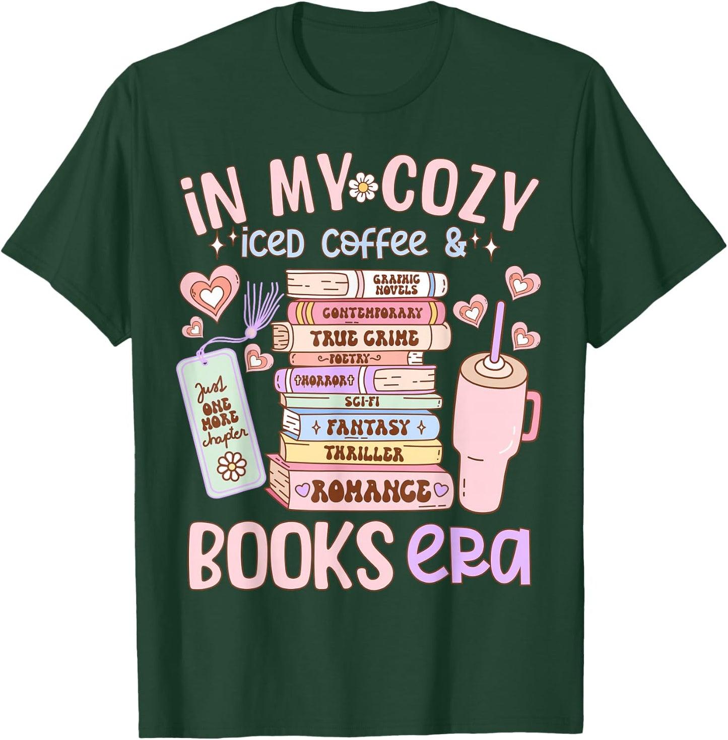 In My Cozy Iced Coffee and Books Era T-Shirt - T-Shirt | Forest