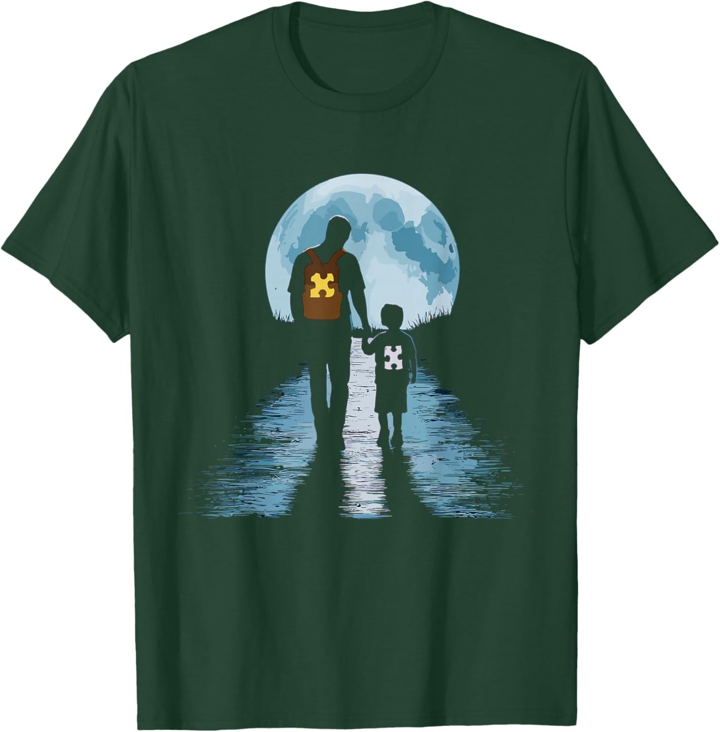 Proud Autism Dad Father and Son Autism T-Shirt - T-Shirt | Forest