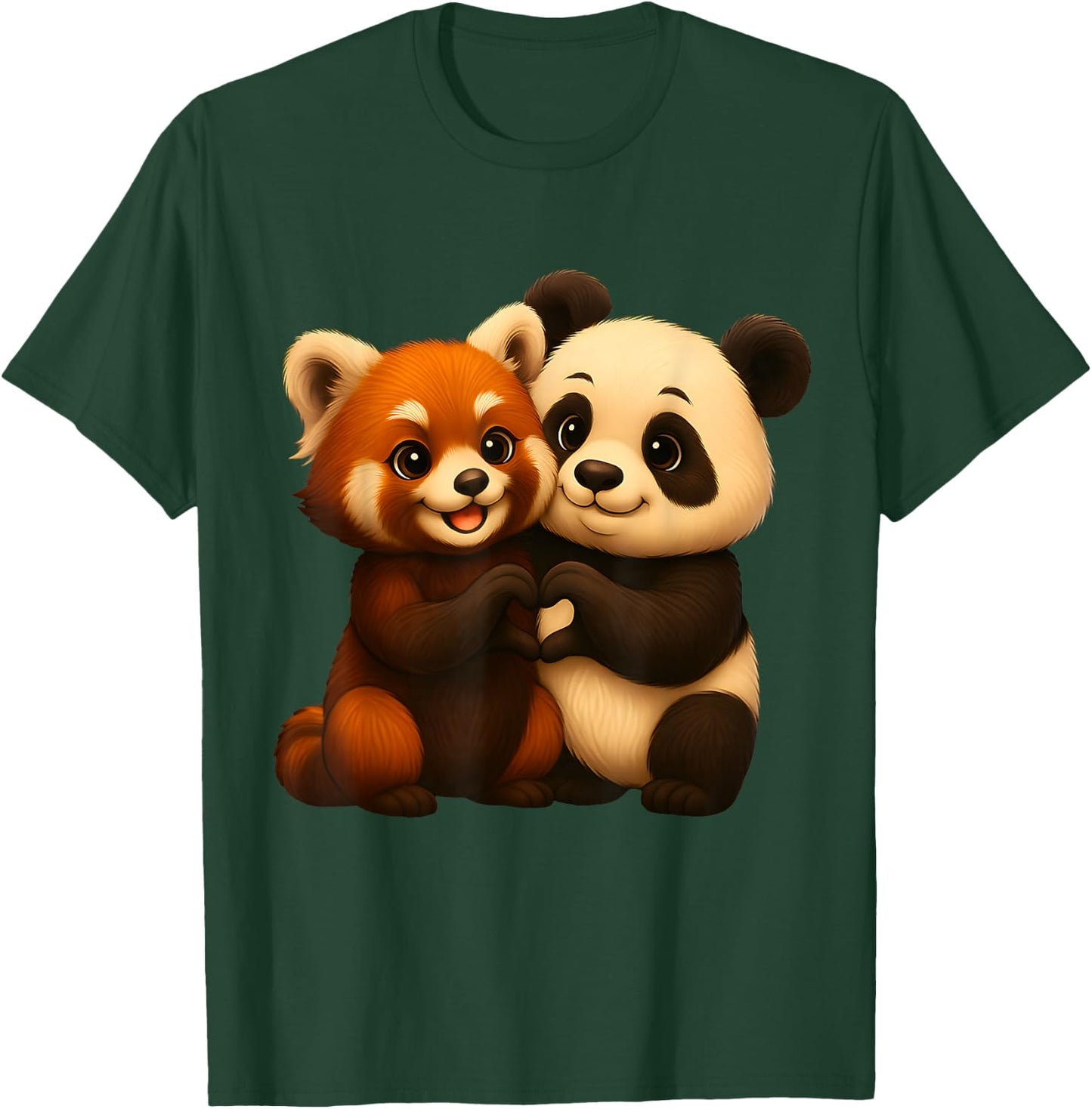 Lovers of Cute Panda and Red Panda T-Shirt - T-Shirt | Forest