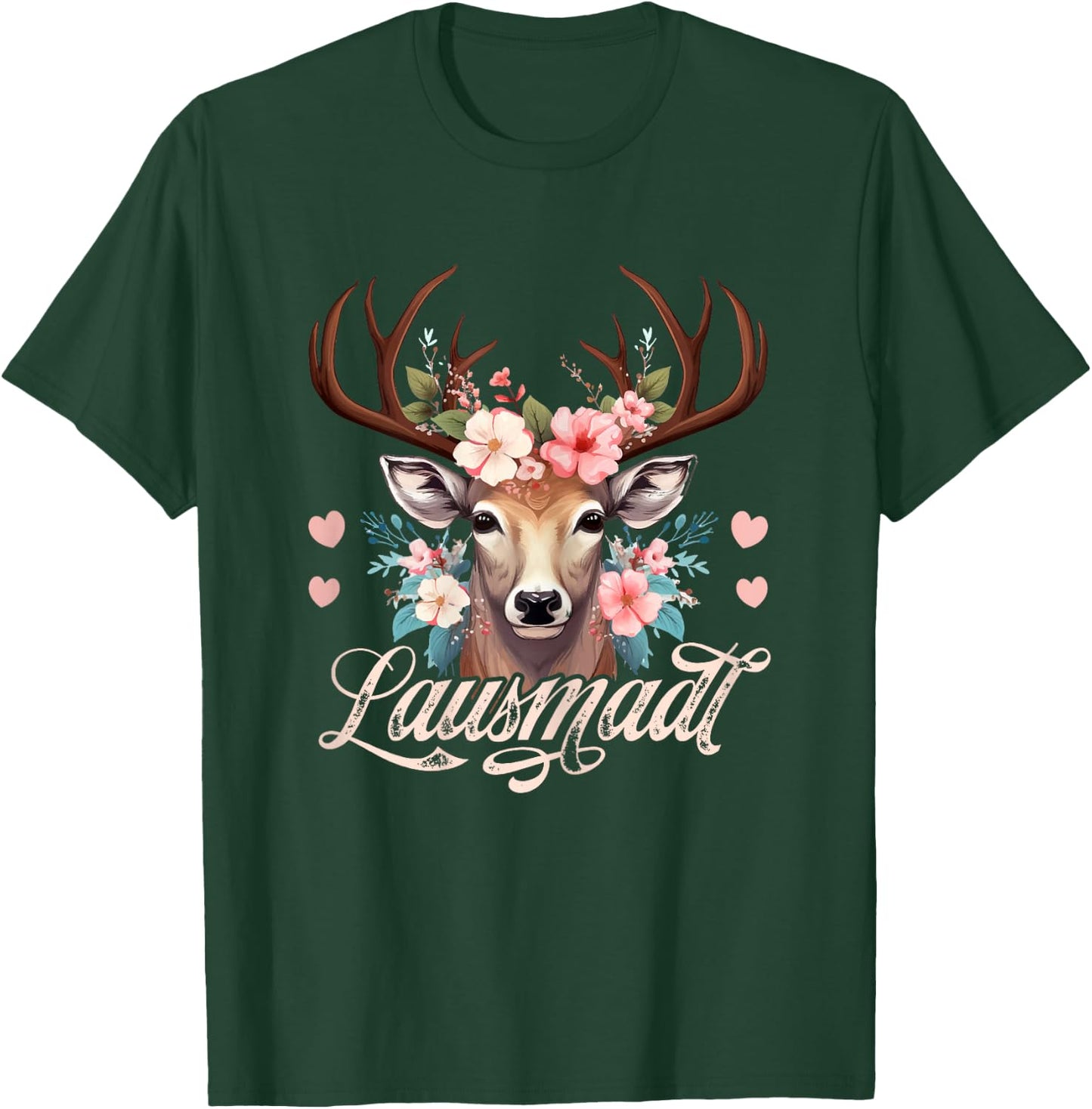 Dirndl Trachtenshirt Damen Lausmadl Mädchen Trachten T-Shirt - T-Shirt | Forest