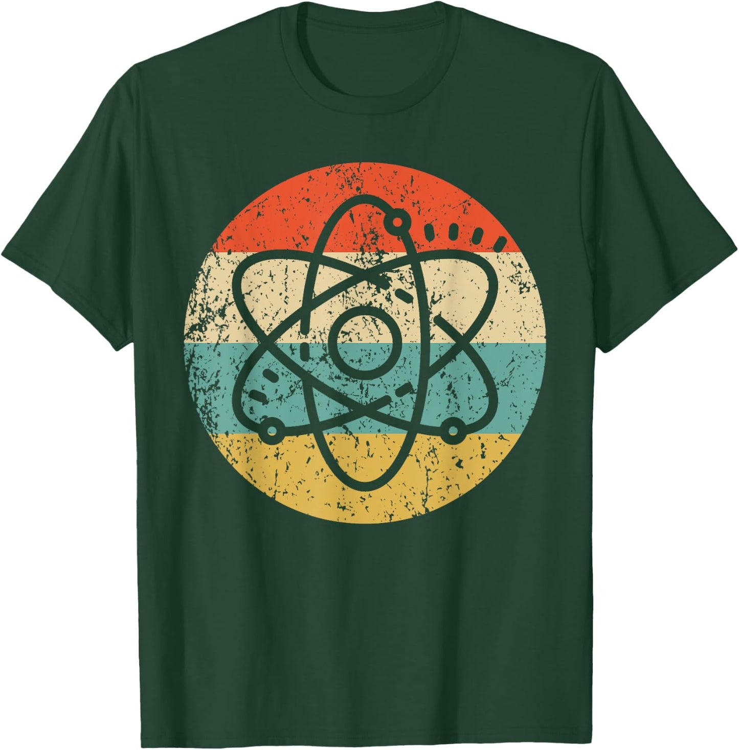 Atom Retro Style Science T-Shirt - T-Shirt | Forest