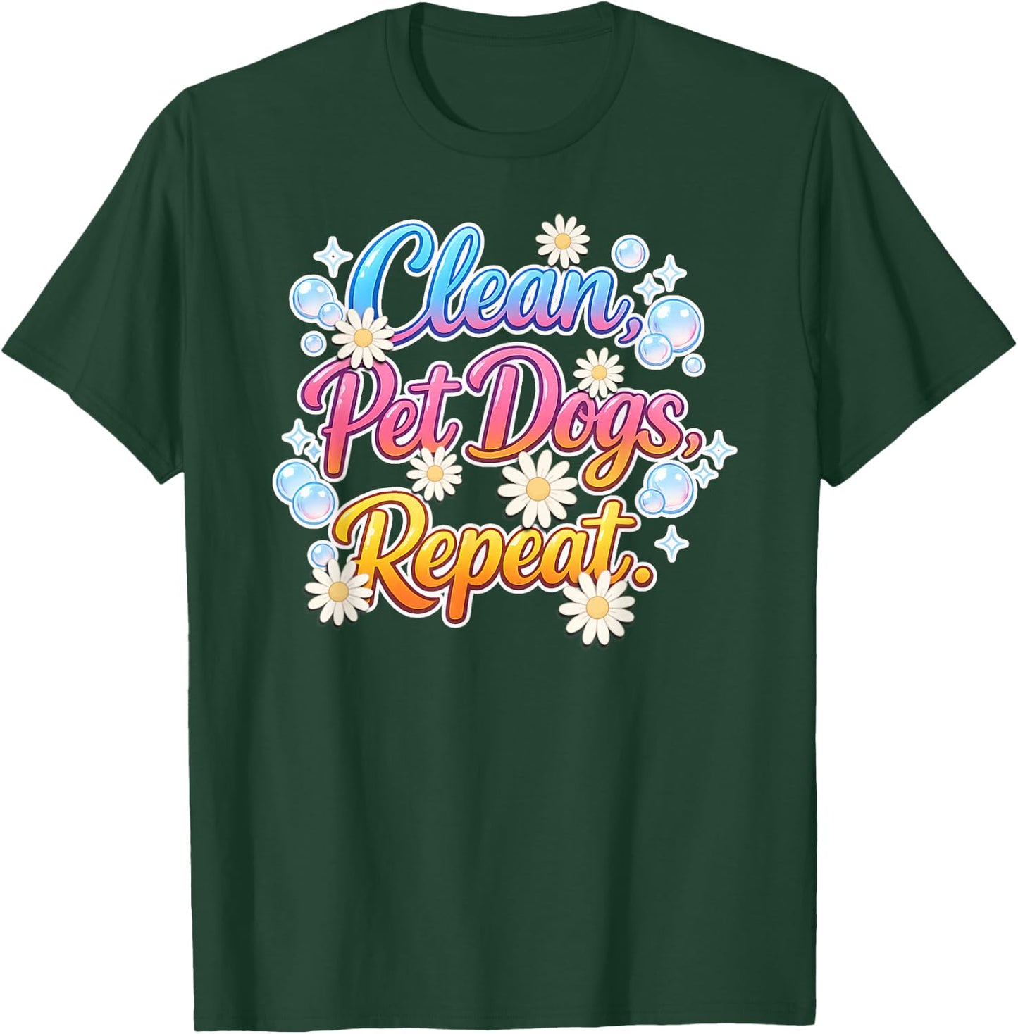Cute Dog Cleaning T-Shirt - T-Shirt | Forest