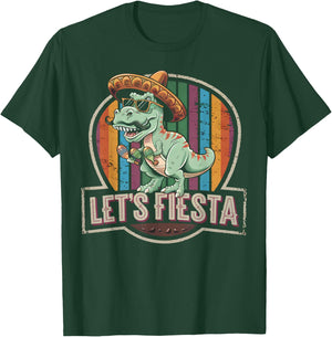 Let's Fiesta Mexican Dino Trex Cinco De Mayo Toddler Boys T-Shirt - T-Shirt | Forest