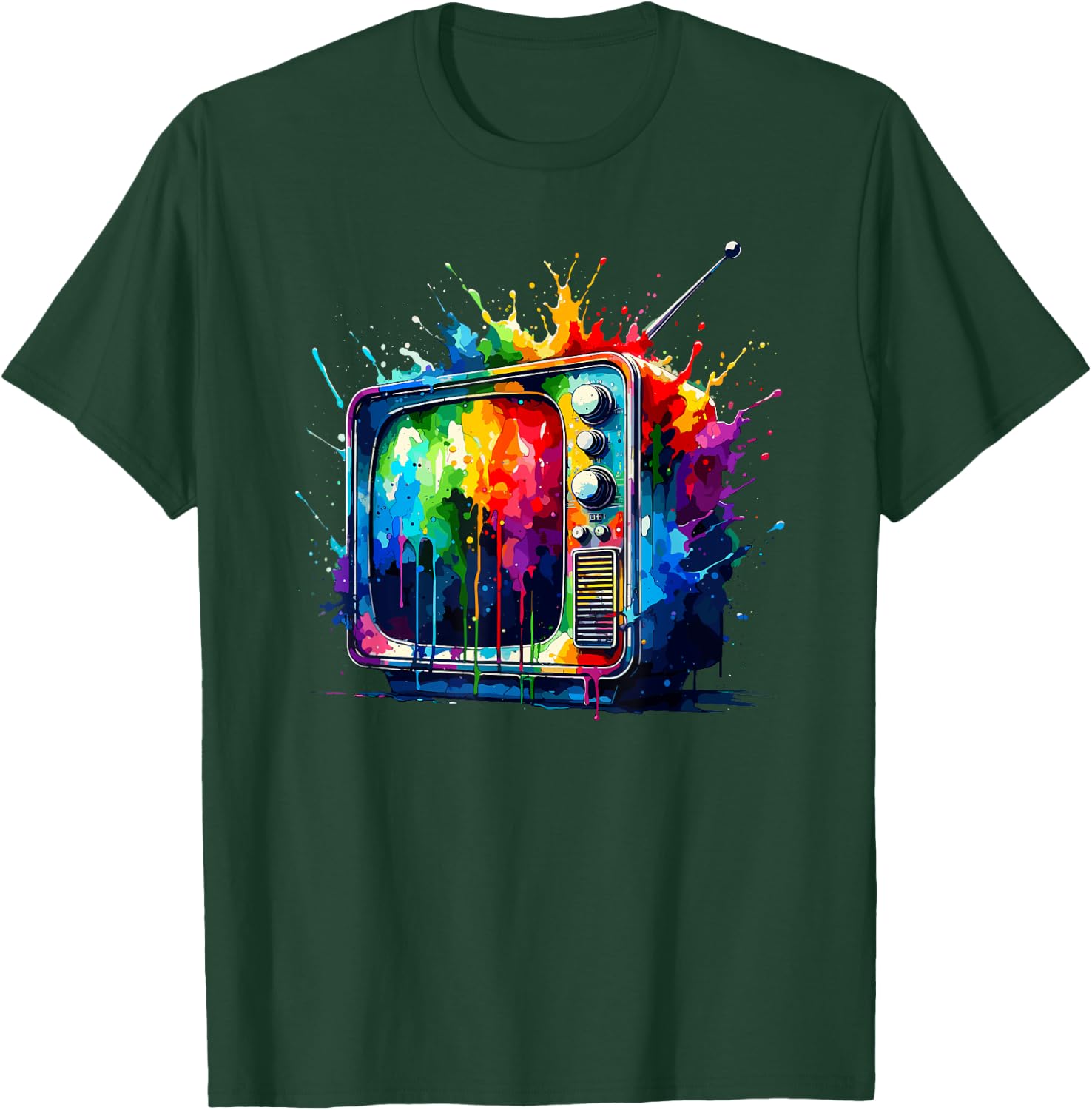 Splash Art Television Vintage TV Retro 70s 80s T-Shirt - T-Shirt | Forest