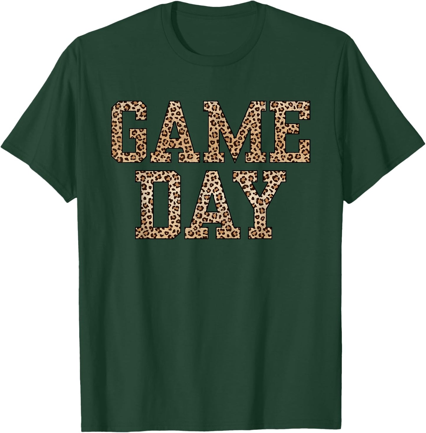 American Football Lover Game Day Leopard Cheetah Football T-Shirt - T-Shirt | Forest