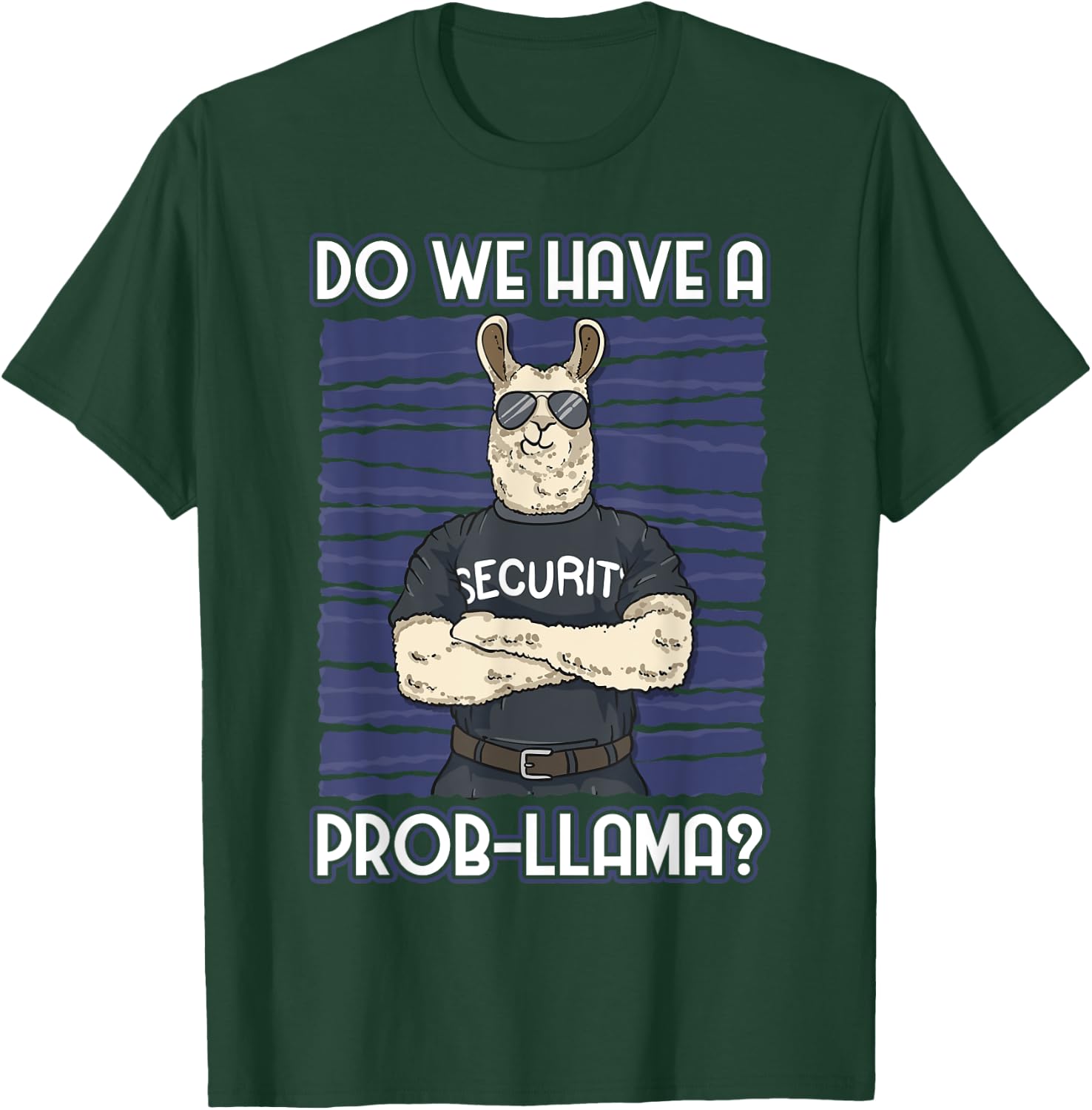 Funny Bouncer -Adults Security Guard Alpaca , Black, Small, Short Sleeve T-Shirt - T-Shirt | Forest