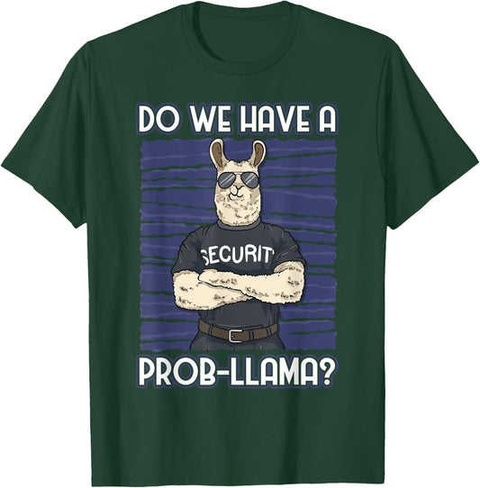 Funny Bouncer -Adults Security Guard Alpaca , Black, Small, Short Sleeve T-Shirt - T-Shirt | Forest