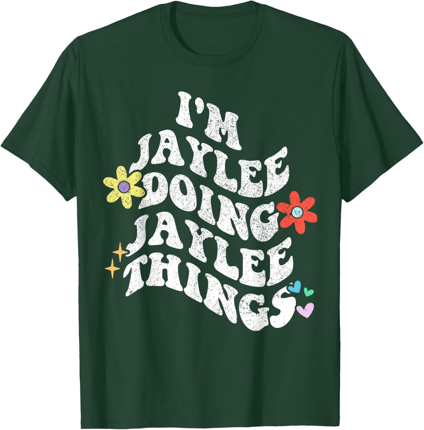 Personalized Name Mothers Day outfit Retro Groovy Im Jaylee Doing Jaylee Things Funny Mother's T-Shirt - T-Shirt | Forest
