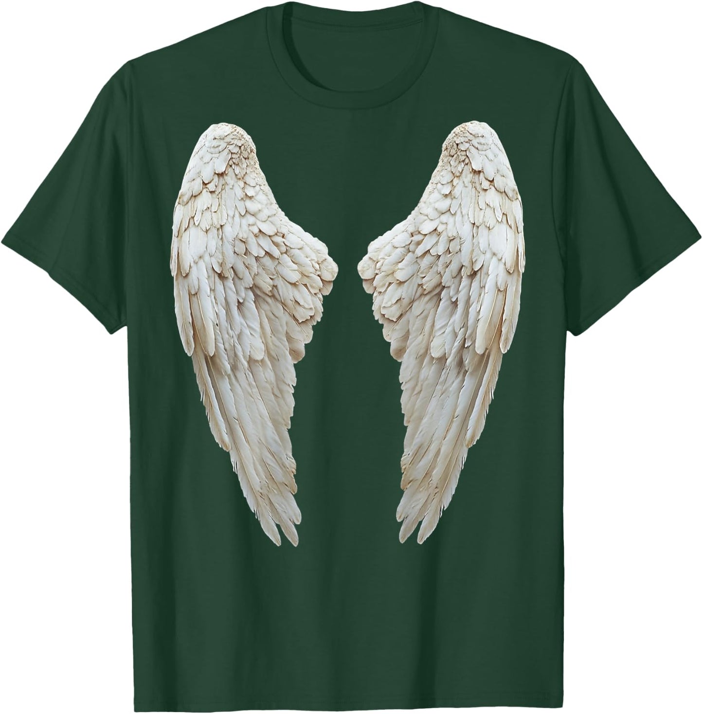 White and Black Christian Angel Wings T-Shirt - T-Shirt | Forest