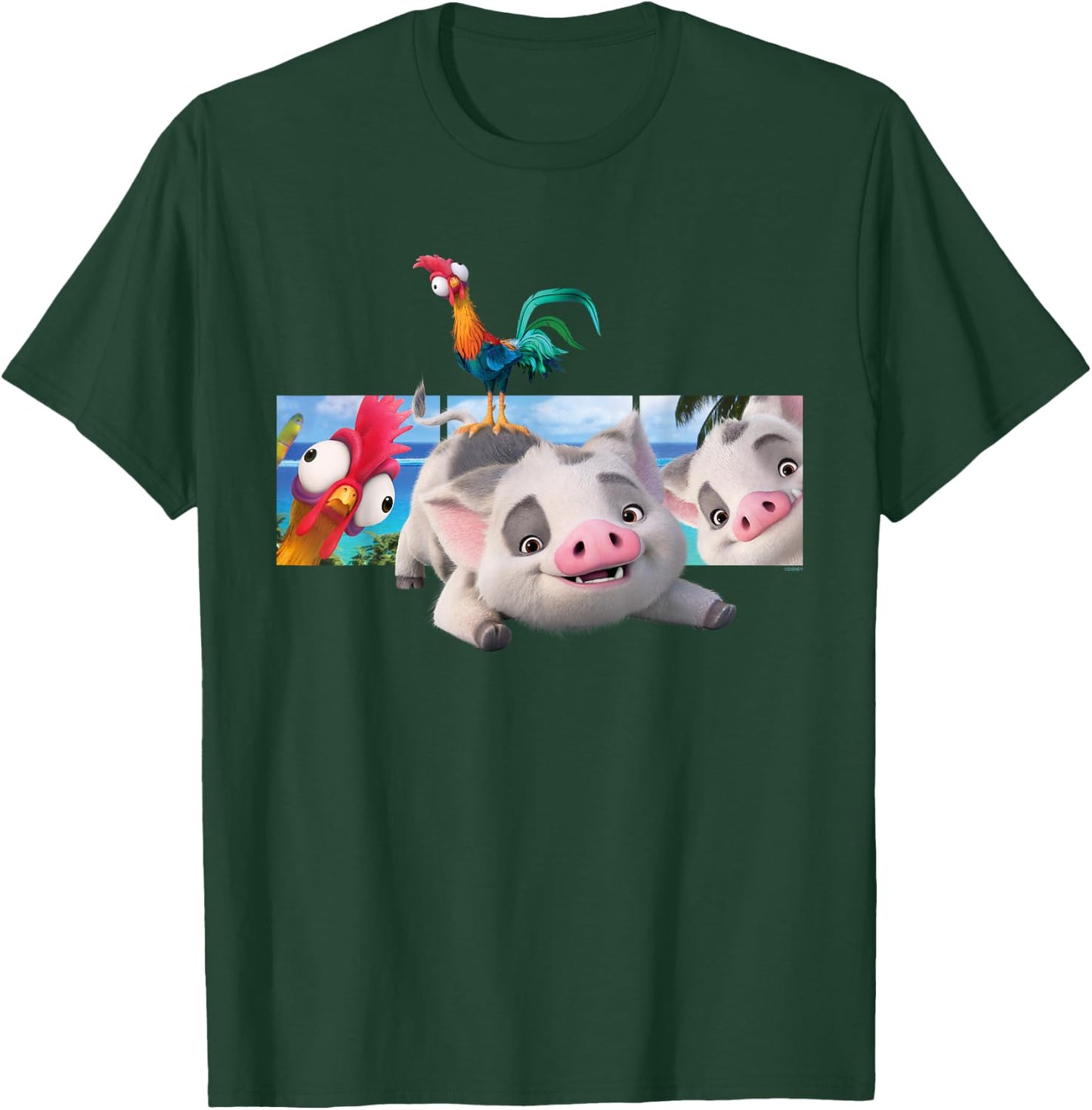 Disney Moana 2 Best Beach Friends Pua and Heihei , Black, S T-Shirt - T-Shirt | Forest