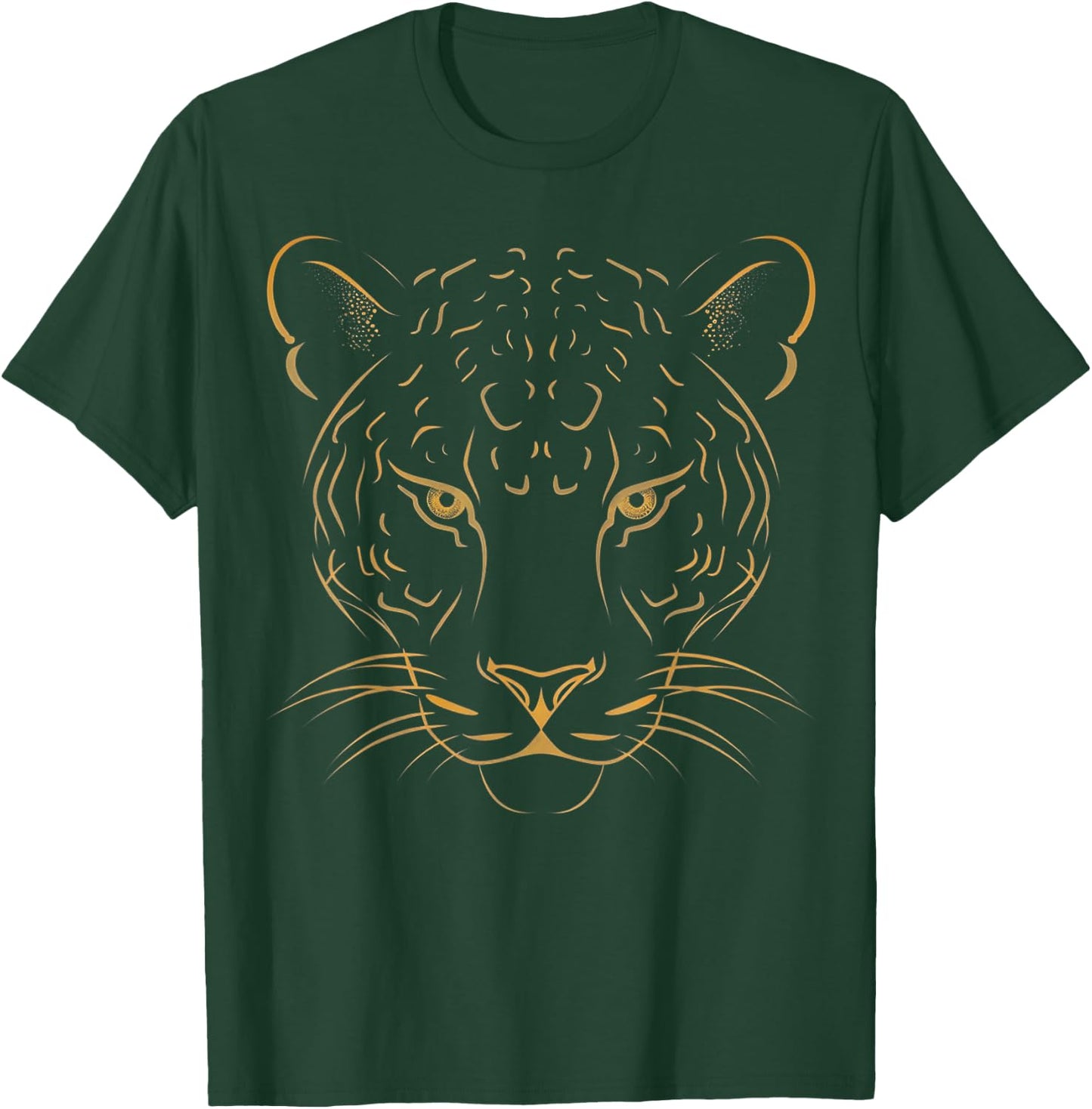 Elegant Panther Face Minimalist Wildlife Design T-Shirt - T-Shirt | Forest