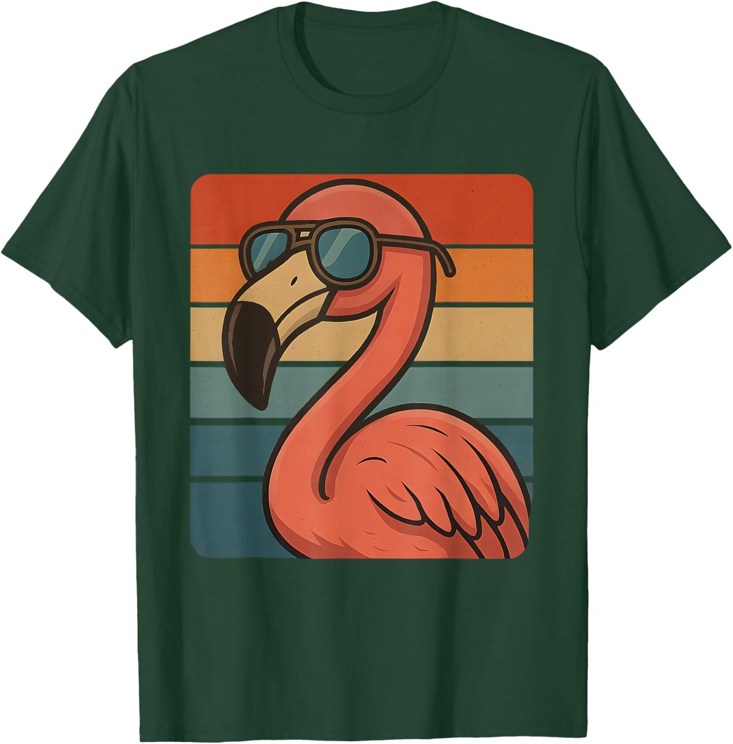 Cool Retro Flamingo Sunglasses 70s 80s 90s Funny Flamingo T-Shirt - T-Shirt | Forest