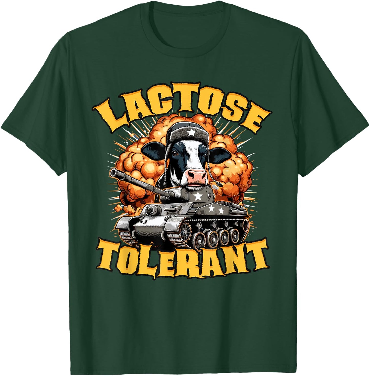 Funny Milk Joke, Lactose, Tolerant, Cow Apparel Dairty Lover T-Shirt - T-Shirt | Forest