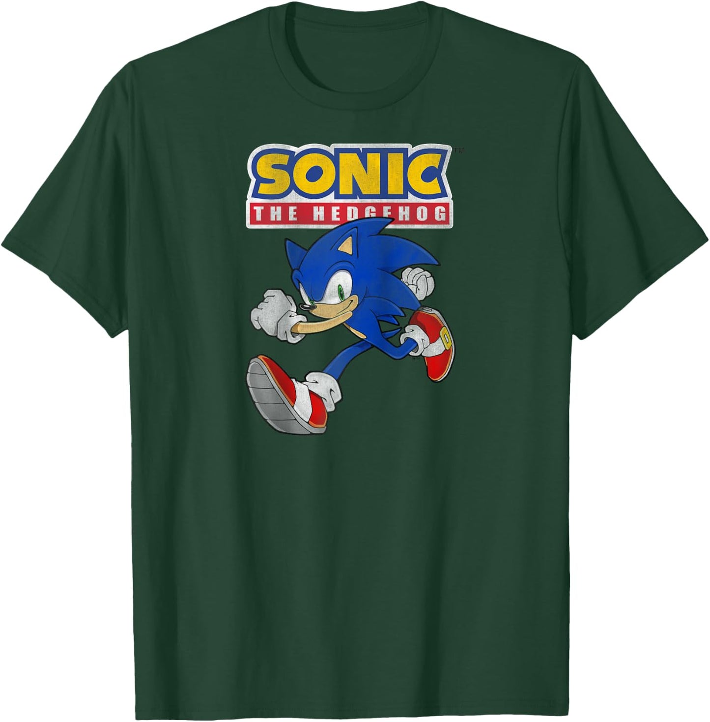Sonic The Hedgehog Running Sonic Cool Portrait Vintage Raglan Baseball T-Shirt - T-Shirt | Forest