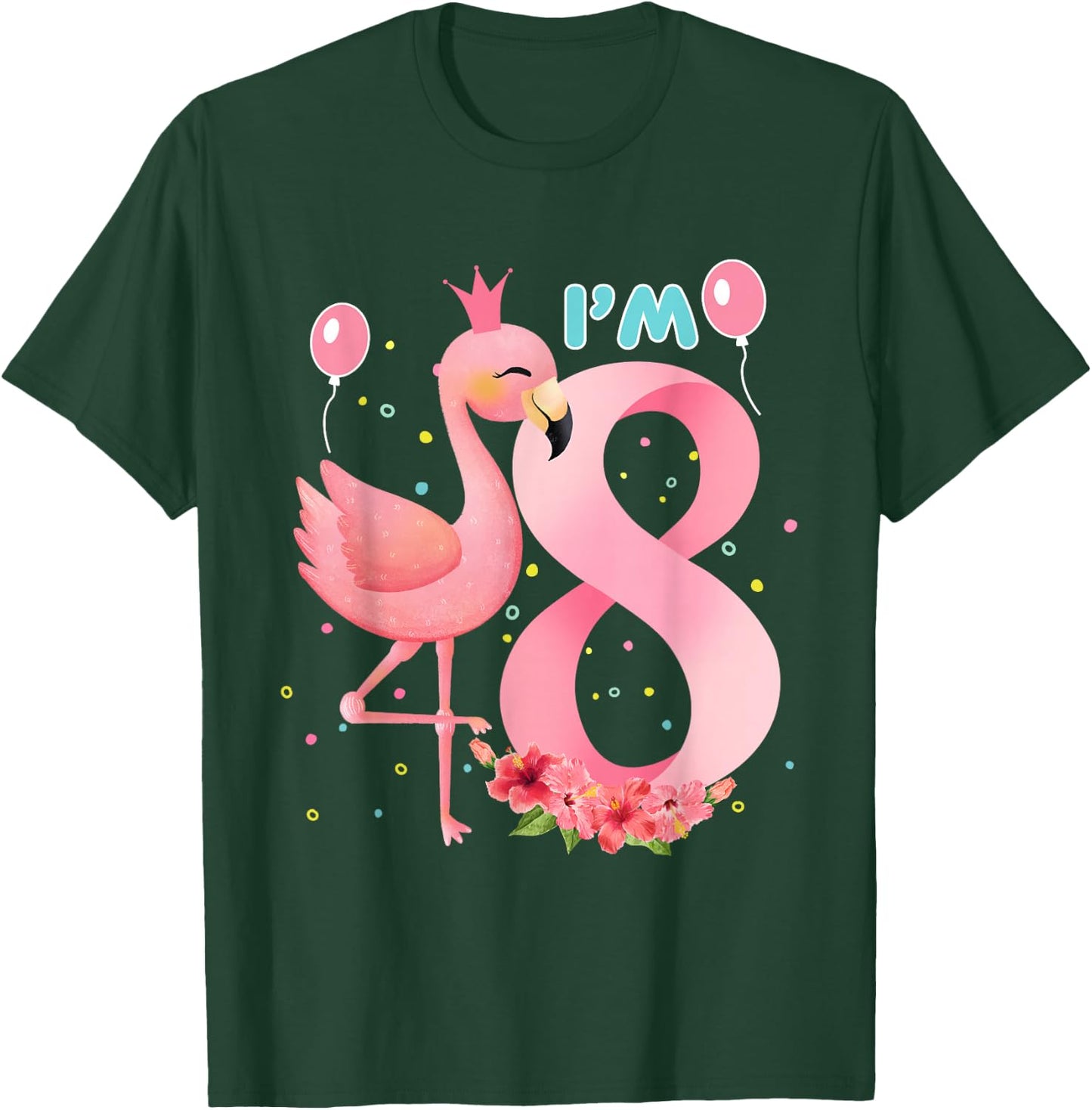 Flamingo 8th Birthday girl flamingo girls 8 year old T-Shirt - T-Shirt | Forest