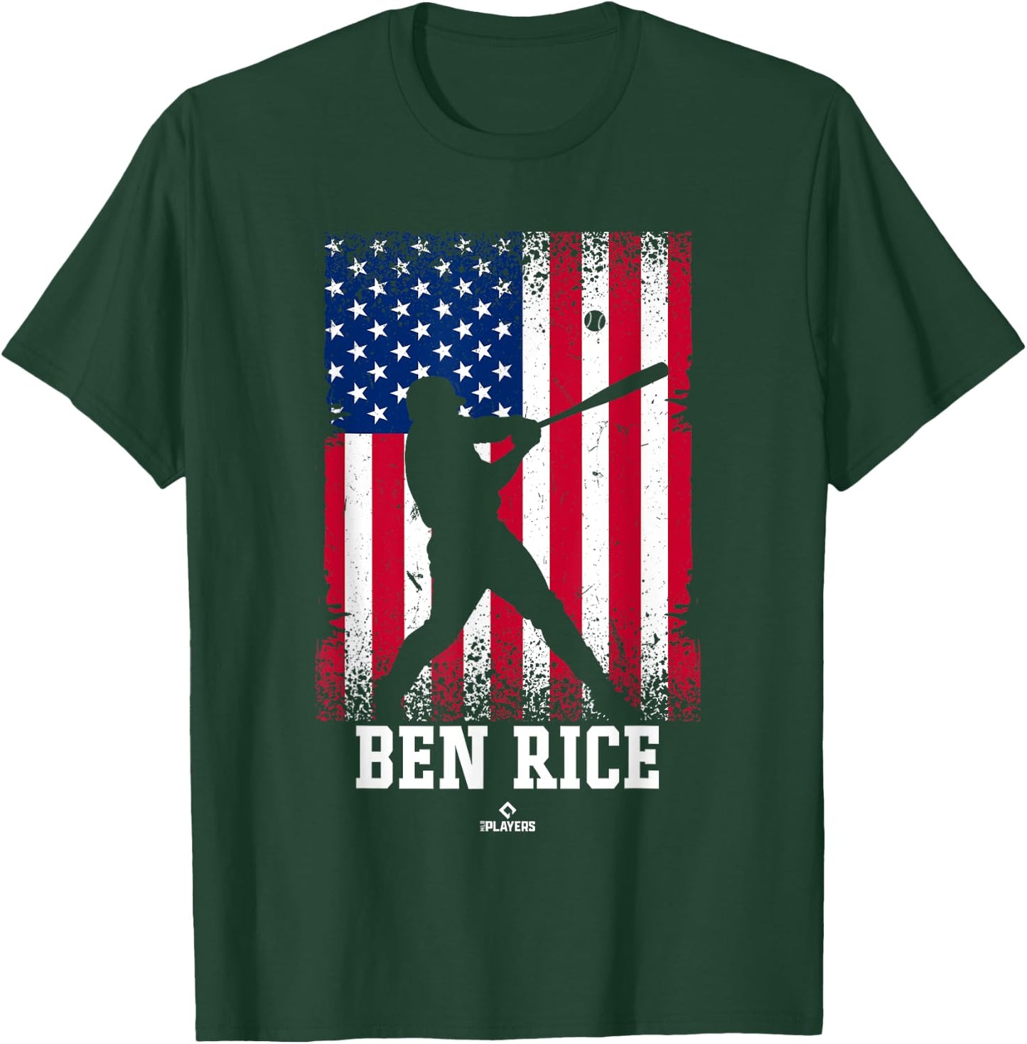 American Flag Swing Ben Rice Prospect Baseball Fan Gear T-Shirt - T-Shirt | Forest