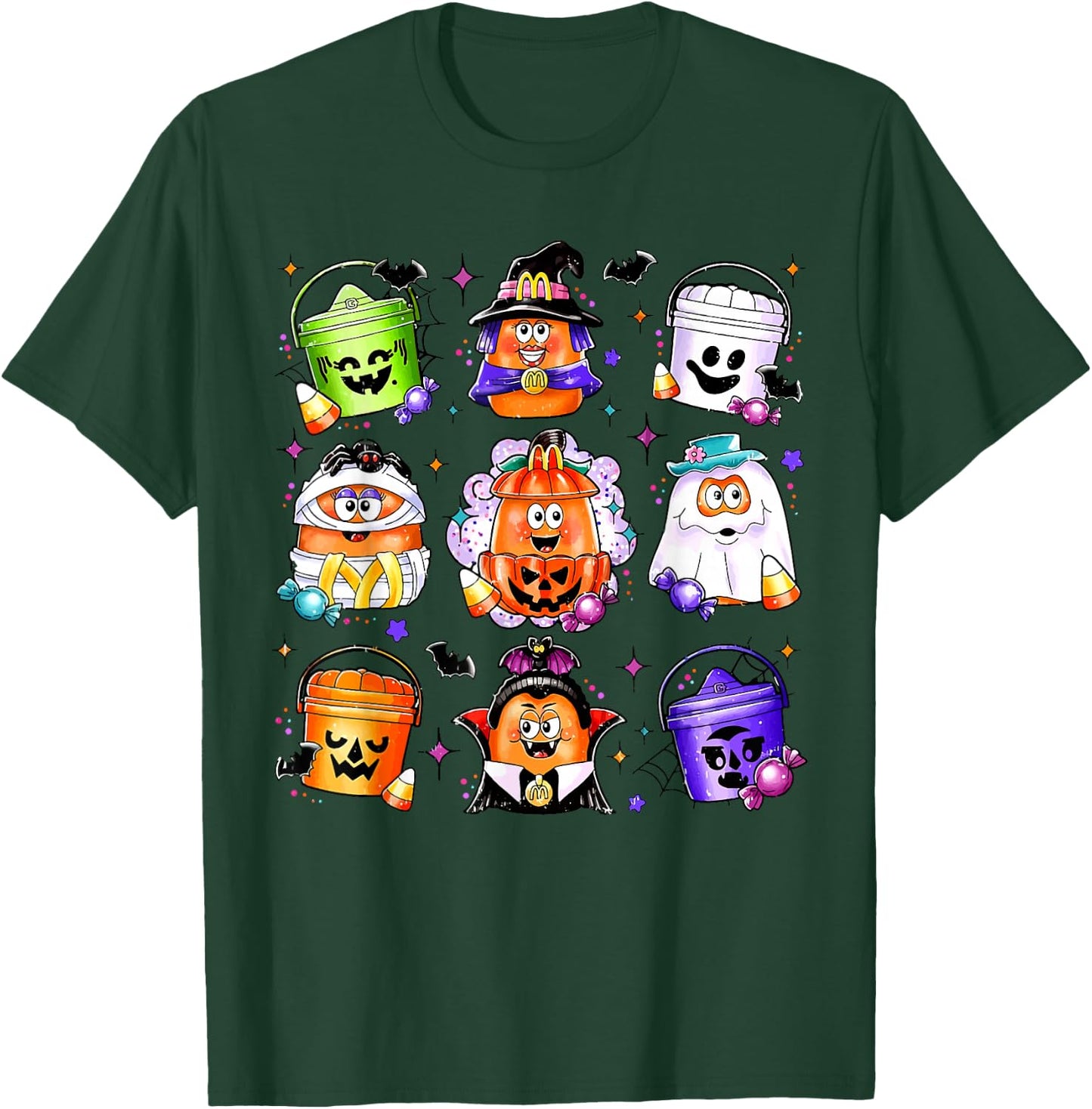 Chicken Nuggets Pumpkin Halloween 90's Vintage T-Shirt - T-Shirt | Forest
