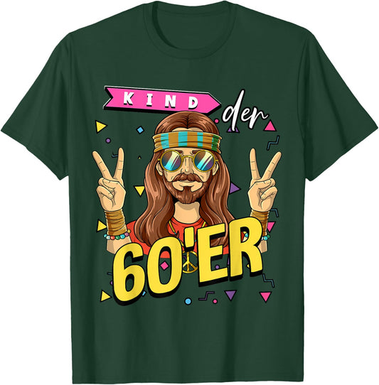Child of the 60s man costume , black T-Shirt - T-Shirt | Forest
