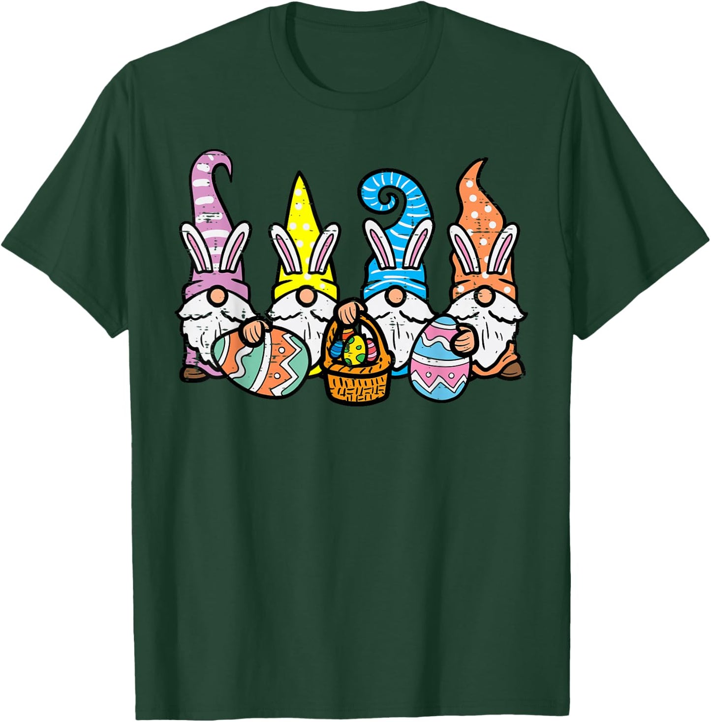 Easter Gnome Bunnies Egg Hunting Men Women Kids Boys Girls T-Shirt - T-Shirt | Forest