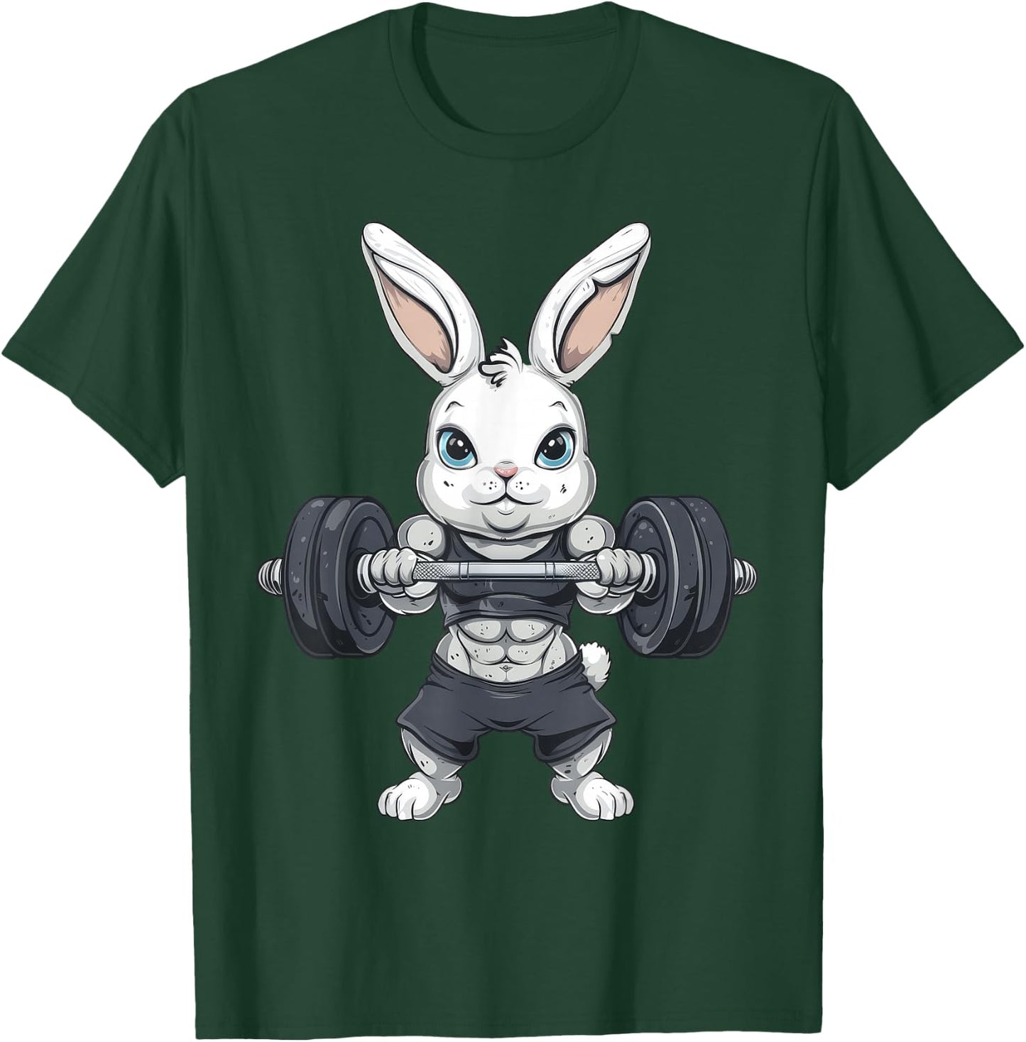 Rabbit Weightlifting Bodybuilding Fitness Rabbit Easter , Black, S T-Shirt - T-Shirt | Forest