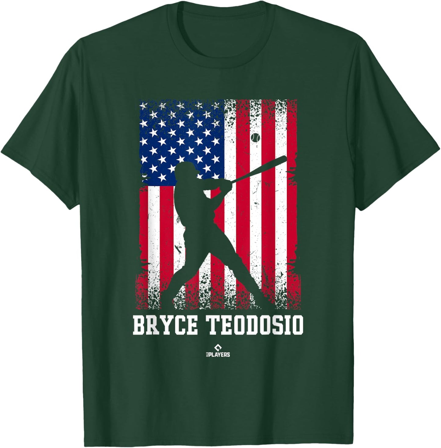 American Flag Swing Bryce Teodosio Prospect Baseball Fan T-Shirt - T-Shirt | Forest