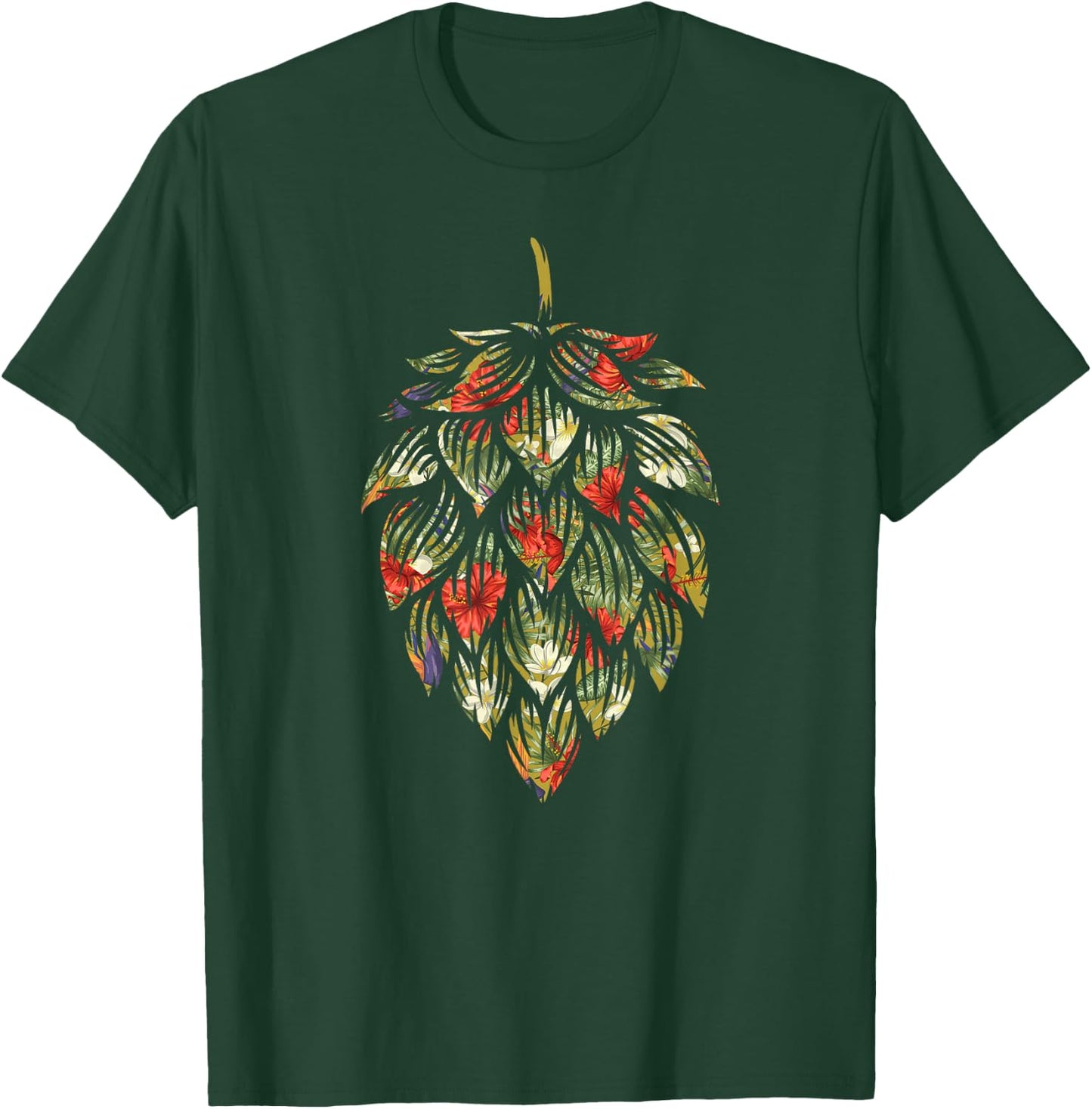 Home Brewer Beer Hops Floral Flower Tropical T-Shirt - T-Shirt | Forest