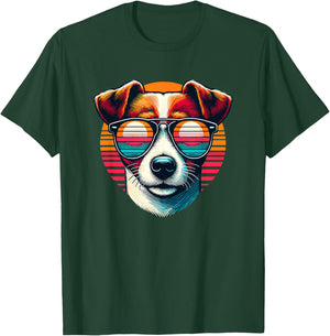 Retro Sunglasses Jack Russell Terrier Jack Russells , Black, S T-Shirt - T-Shirt | Forest