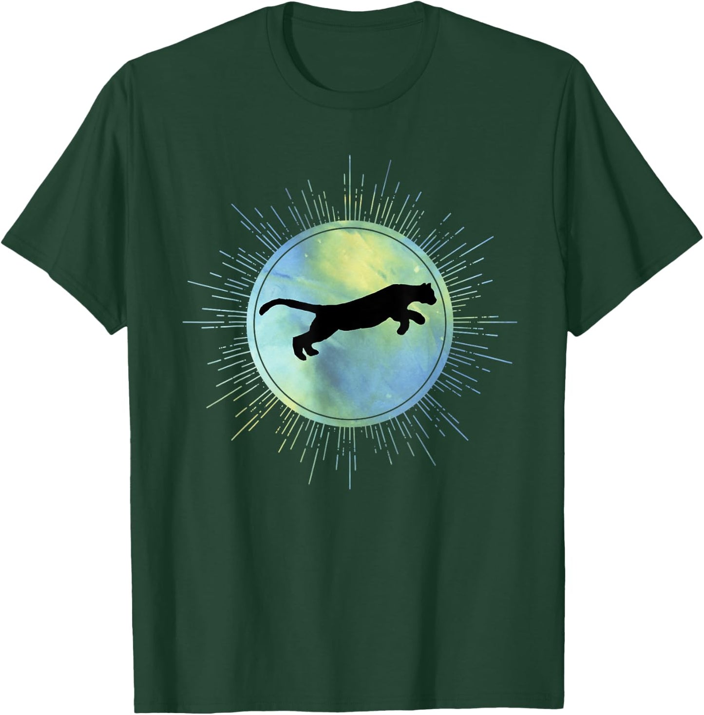 Hazy Sky Jumping Puma T-Shirt - T-Shirt | Forest
