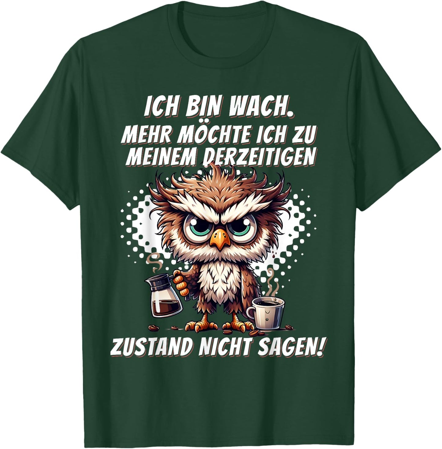 Müde Faul Ich will schlafen Funny Pyjamas Morgenmuffel , black T-Shirt - T-Shirt | Forest