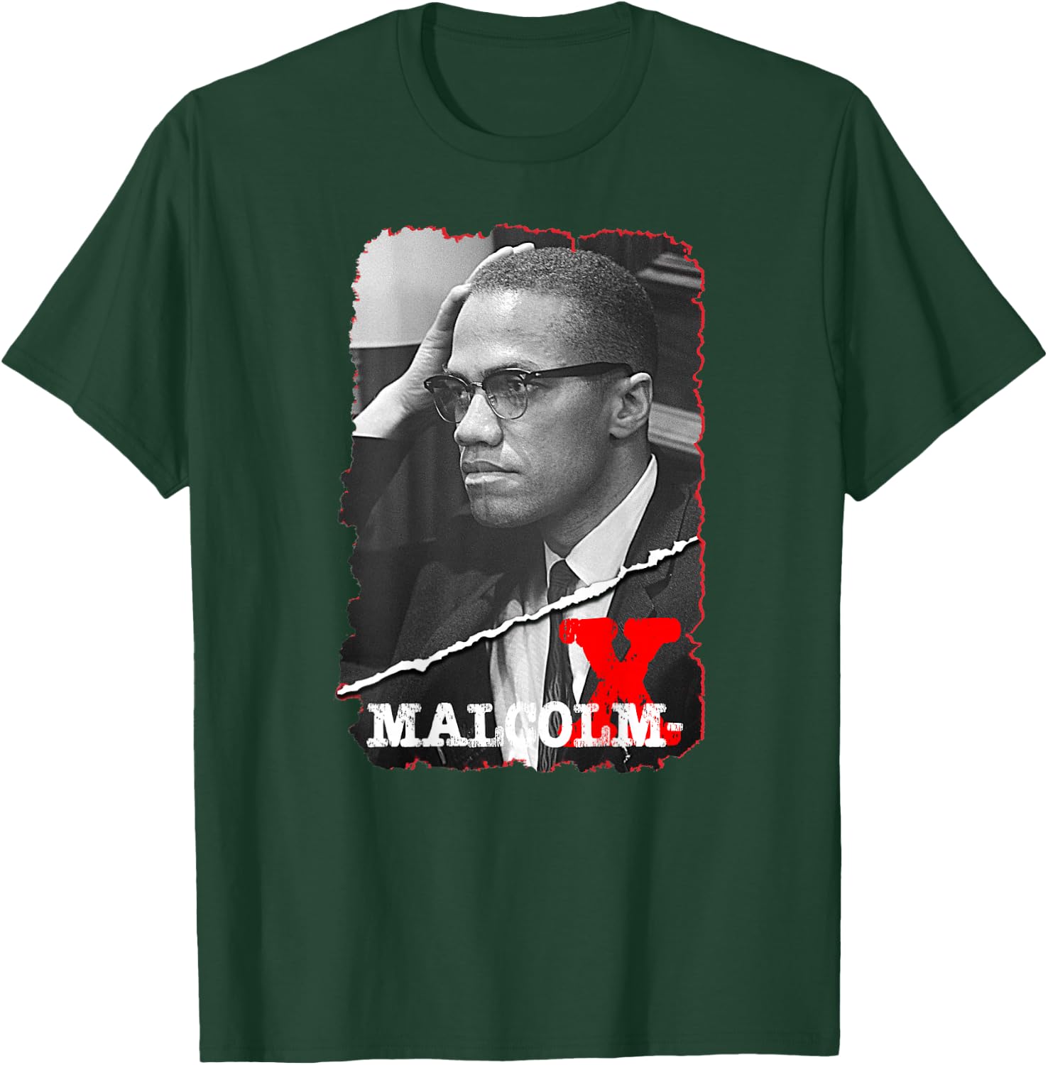 Malcolm X_001_Back Printed T-Shirt - T-Shirt | Forest