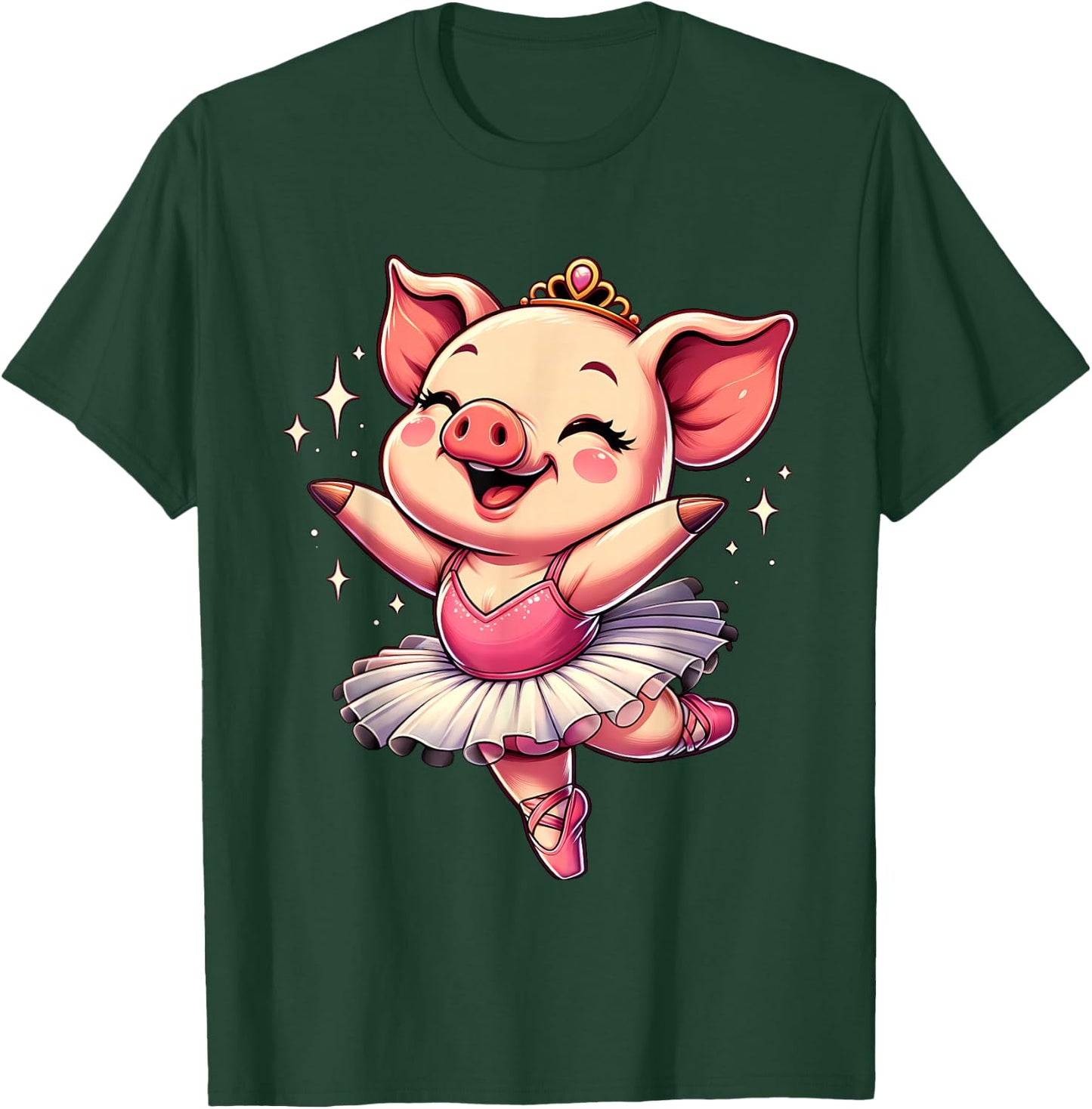 Ballerina Pig Dancing T-Shirt - T-Shirt | Forest