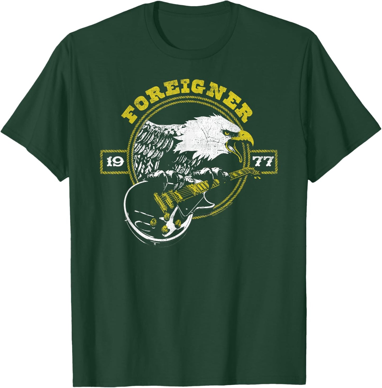 Foreigner 1977 Eagle with Guitar Vintage Band T-Shirt - T-Shirt | Forest