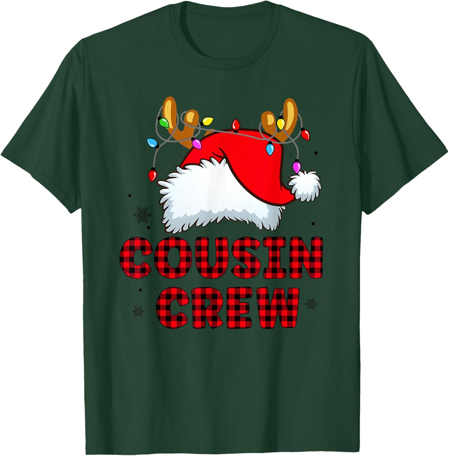 Cousin Crew Christmas 2025 Family Matching Santa Elf Xmas T-Shirt - T-Shirt | Forest