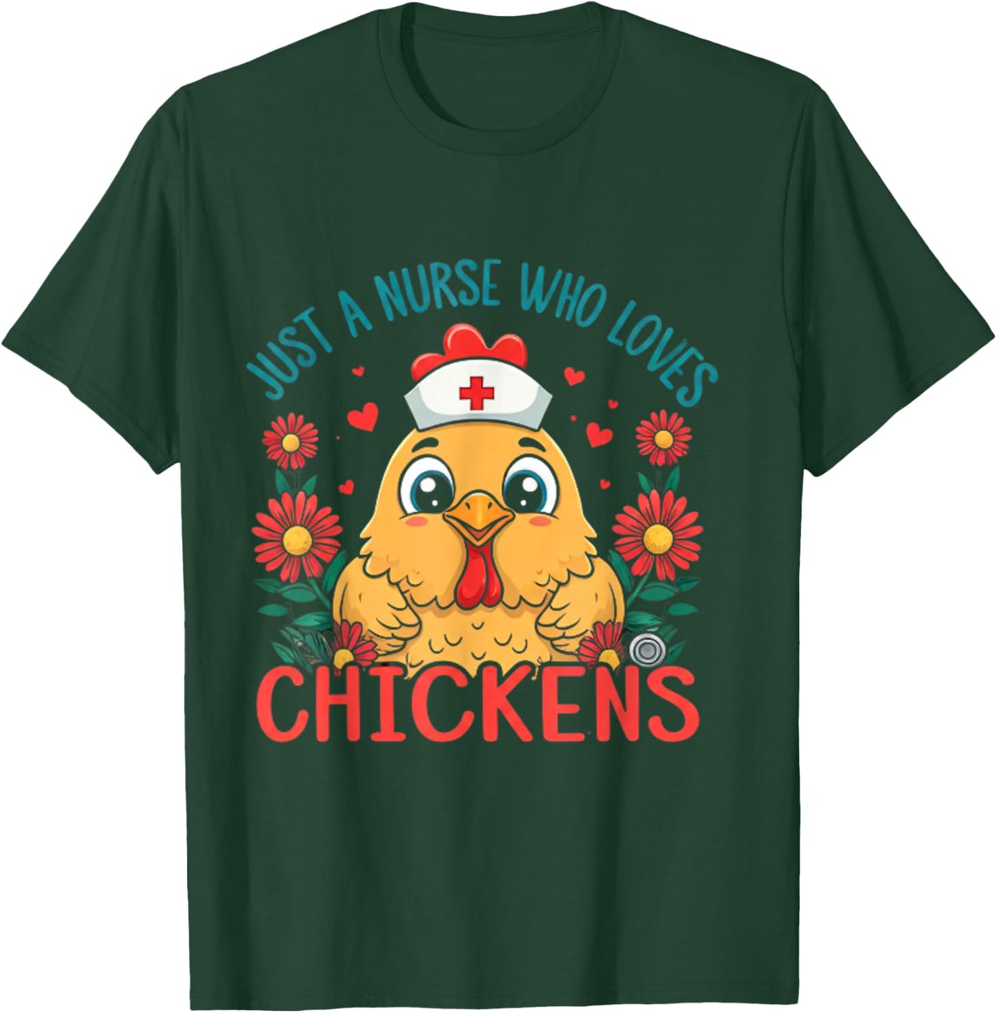 Cute Just a nurse who loves chickens Squad T-Shirt - T-Shirt | Forest