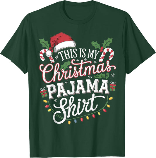 This Is My Christmas Pajama Shirt Funny PJs T-Shirt - T-Shirt | Forest
