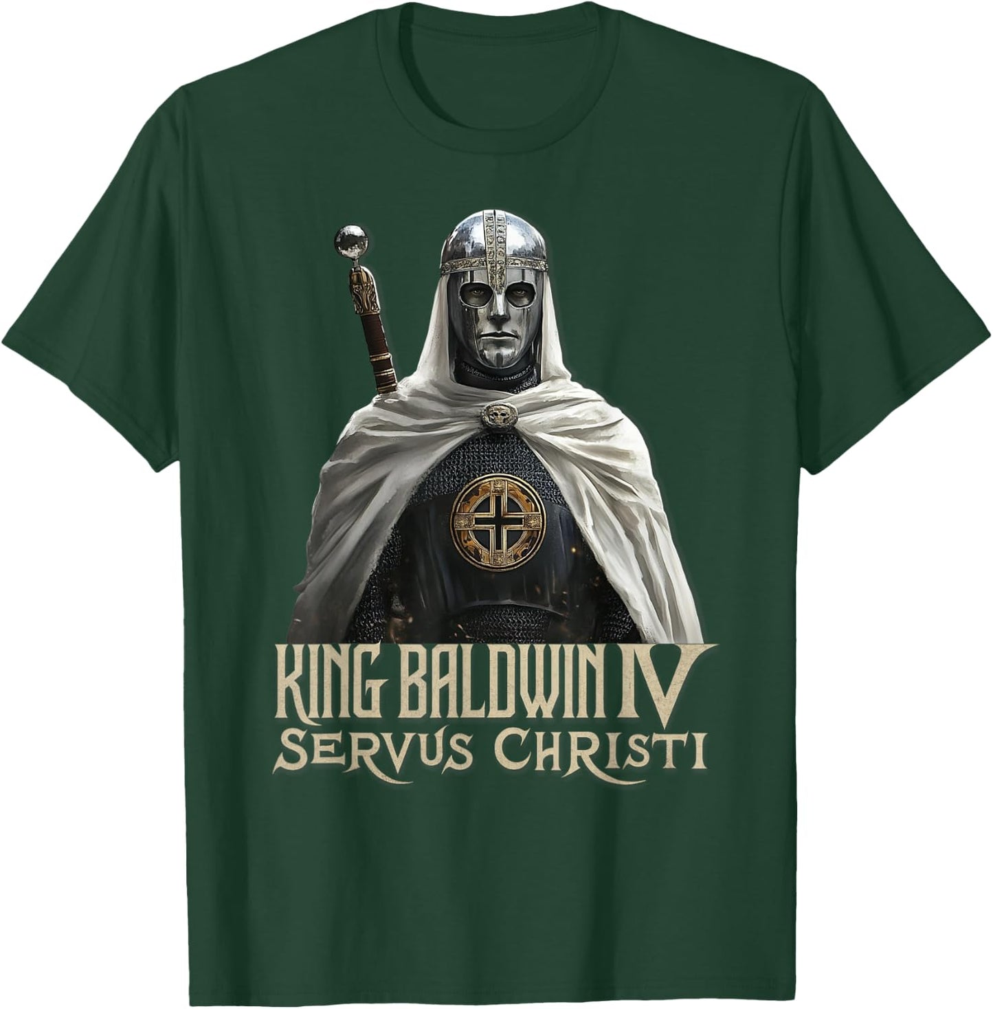 King Baldwin IV Jerusalem Cross Catholic T-Shirt - T-Shirt | Forest