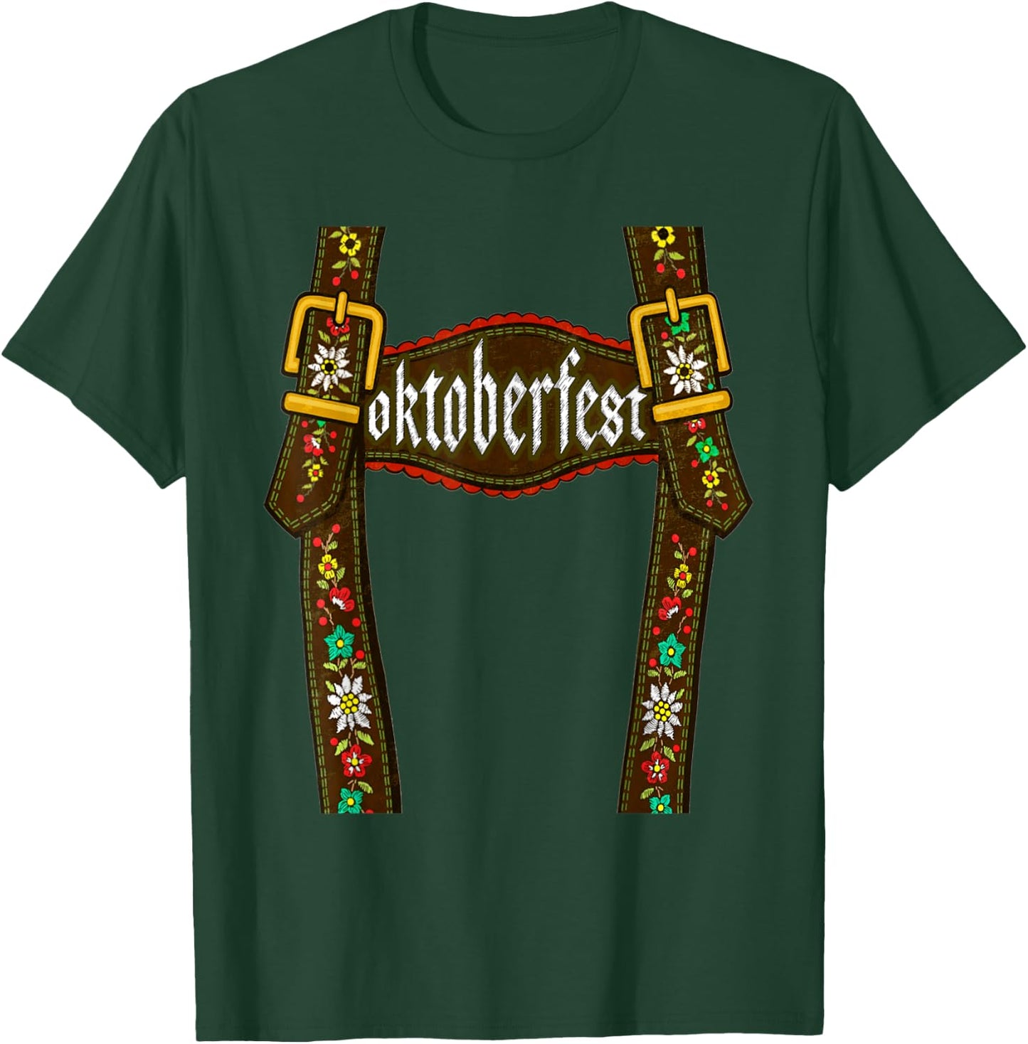 Lederhosen Suspenders Oktoberfest Bavarian Munich Beer T-Shirt - T-Shirt | Forest