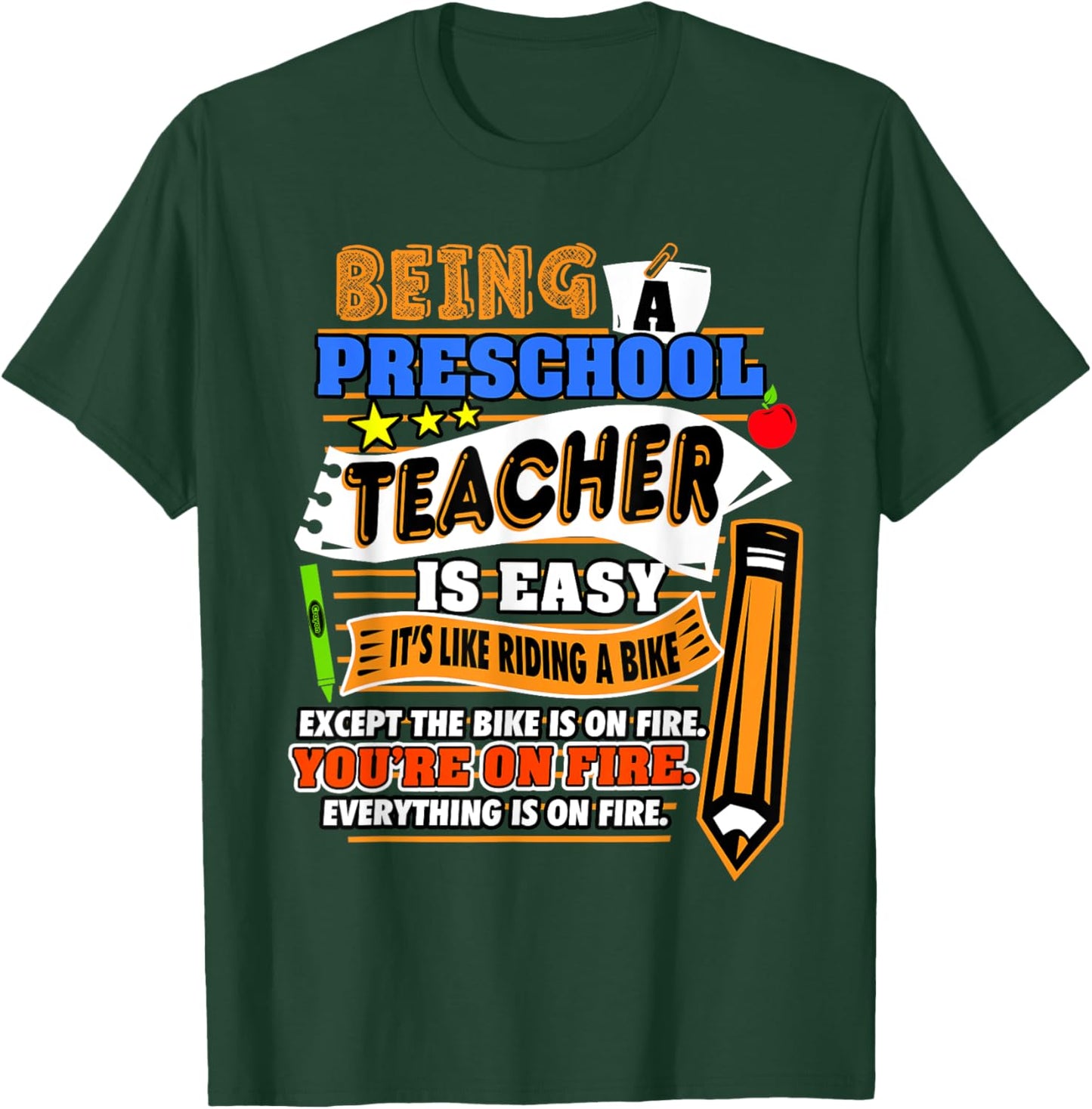 Funny Preschool Teacher Gift Sarcastic Pre-K Men Women Kids T-Shirt - T-Shirt | Forest