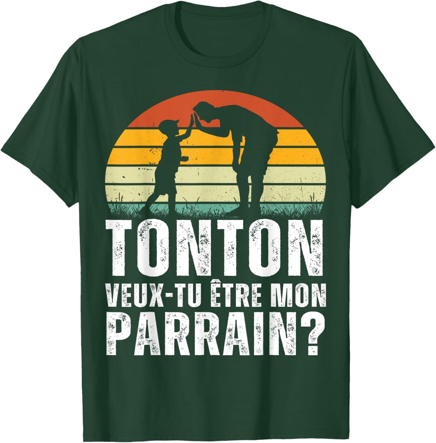 Tonton Want to Be My Godfather Gift Request Godfather Retro , Black, S T-Shirt - T-Shirt | Forest